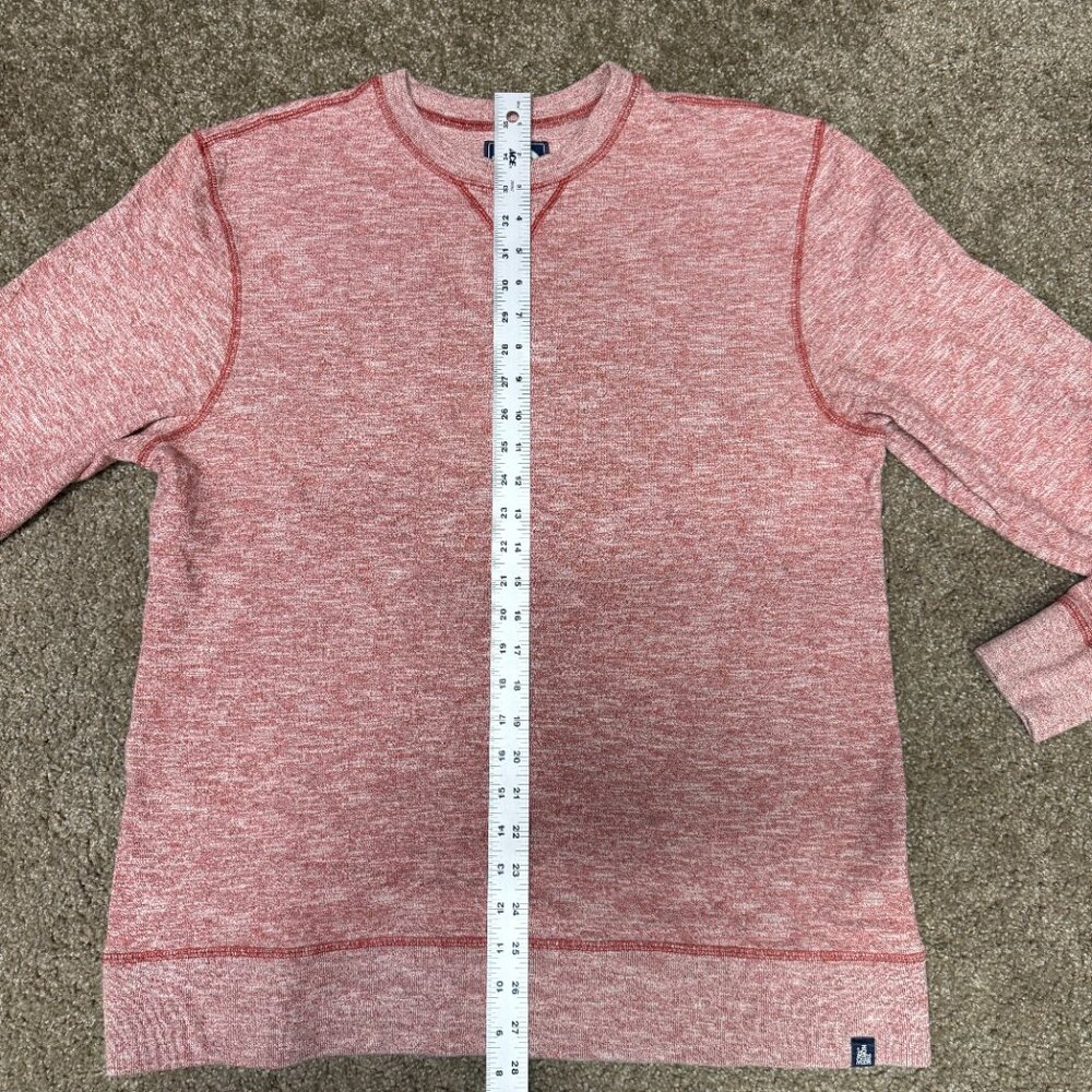 The North Face Shirt Mens Large Heather Red Knit Cotton Logo Contrast Stitching - Picture 8 of 14